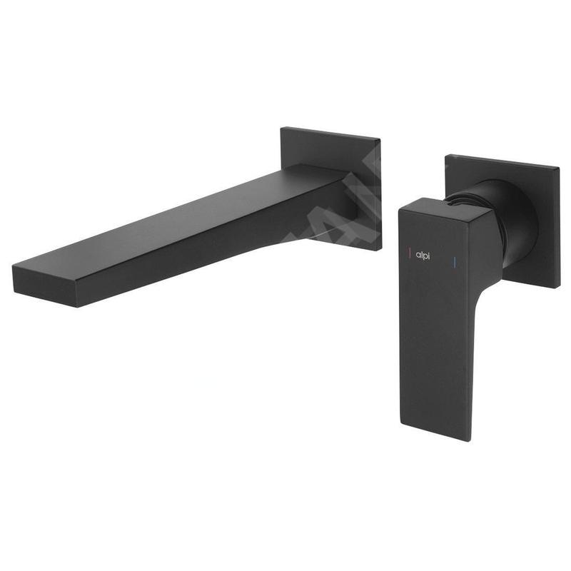 Sapho Dimy - Mitigeur encastré de lavabo avec corps d'encastrement, installation 2 trous, sans trop-plein, noir mat DM018BL