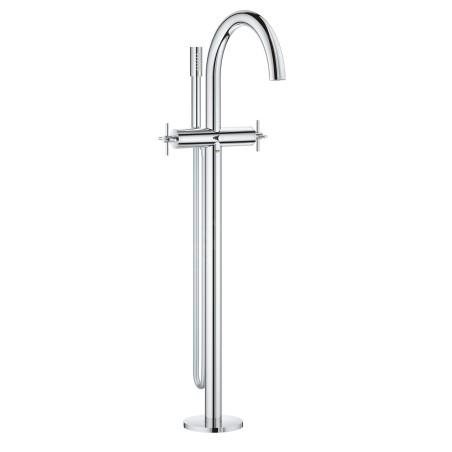 Grohe Atrio - Mitigeur de baignoire, montage au sol, avec tuyau d’écoulement orientable, chrome 25044003