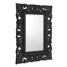 Cadre en bois miroir SAMBLUNG, 60x80cm, noir
