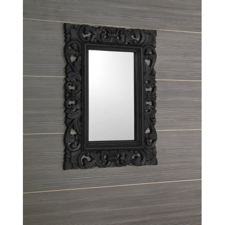 Cadre en bois miroir SAMBLUNG, 60x80cm, noir
