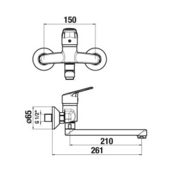Jika Talas Trendy - Mitigeur de lavabo avec bec pivotant, chrome H3112E70042301