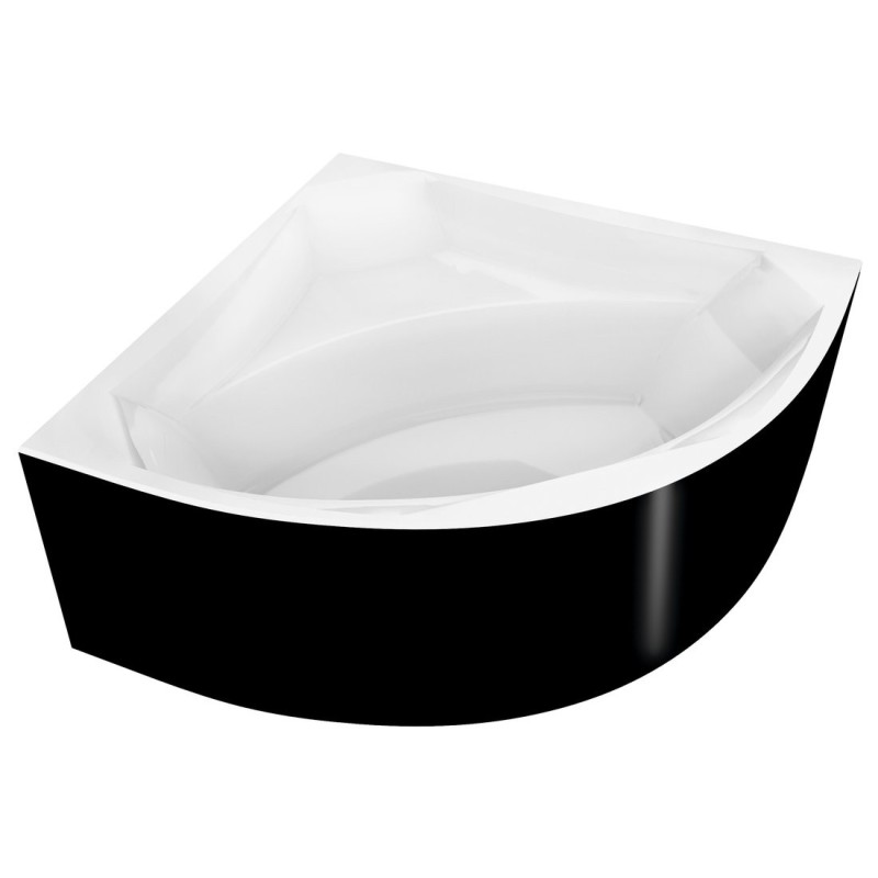 ROSANA Corner Bath 136x136x63cm, Blanc/noir ROSANA Corner Bath 136x136x63cm, Blanc/noir