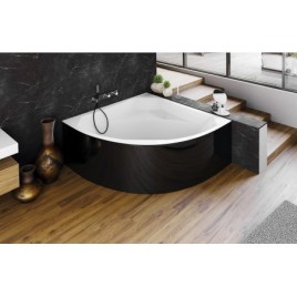 ROSANA Corner Bath 136x136x63cm, Blanc/noir