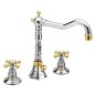 Sapho Reitano Rubinetteria Antea - Mitigeur de lavabo avec vidage, installation à 3 trous, chrome/doré 3222 Sapho Reitano Rubinetteria Antea - Mitigeur de lavabo avec vidage, installation à 3 trous, chrome/doré 3222