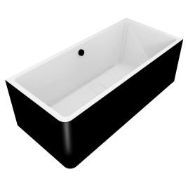 MARLENE CURVE R MONOLITH Bain rectangulaire 175x75x63cm, blanc/noir