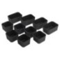 Bol bas LINDO, lot de 10 (6x 100x65x100 mm+4x 100x65x150 mm), plastique, anthracite