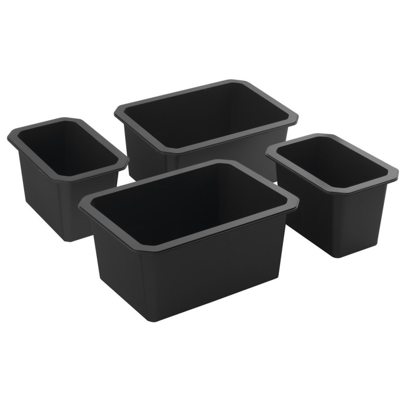 Bol haut LINDO, lot de 4 (2x 150x220mm+2x 220x300mm), plastique, anthracite