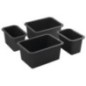 Bol haut LINDO, lot de 4 (2x 150x220mm+2x 220x300mm), plastique, anthracite