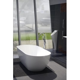 Baignoire îlot en marbre coulé REDUTA 171x81x58cm, blanche