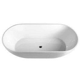 Baignoire îlot en marbre coulé REDUTA 150x75x58cm, blanc