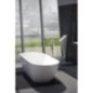Baignoire îlot en marbre coulé REDUTA 150x75x58cm, blanc