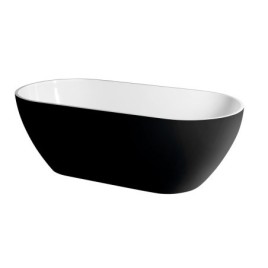 REDUTA Cast Marble Bain de qualité 150x75x58cm, Noir/Blanc
