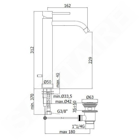 Paffoni Light - Mitigeur de lavabo avec garniture de vidage, inox LIG085ST