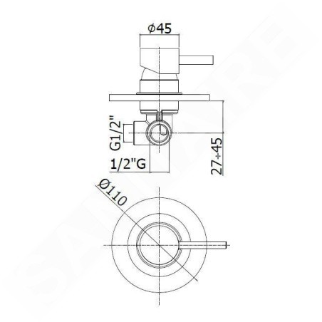 Paffoni Light - Mitigeur de douche encastré, inox LIG011ST