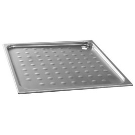 Plateau de douche 700x30x700 mm, en acier inoxydable brossé
