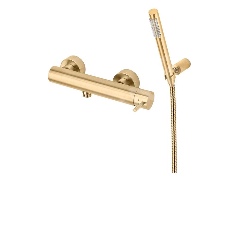 Paffoni Light Exclusive Edition - Ensemble de douche avec mitigeur, or brossé LIG168DHGSP