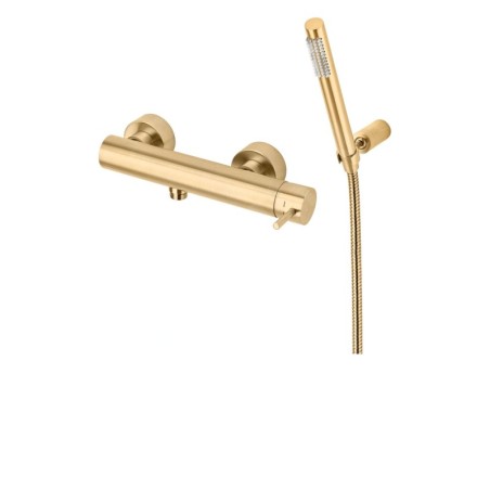 Paffoni Light Exclusive Edition - Ensemble de douche avec mitigeur, or brossé LIG168DHGSP