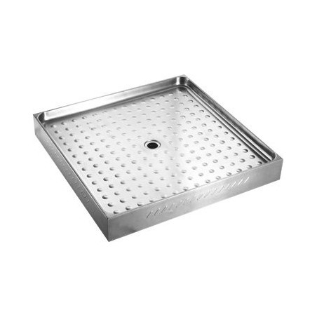 Plateau douche 800x115x800 mm, en acier inoxydable brossé