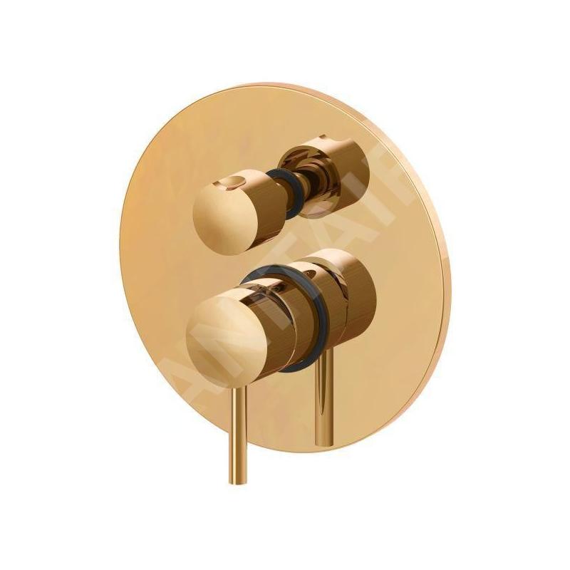 Paffoni Light Exclusive Edition - Robinet encastré pour 2 appareils, 2 prises, or LIG018HG