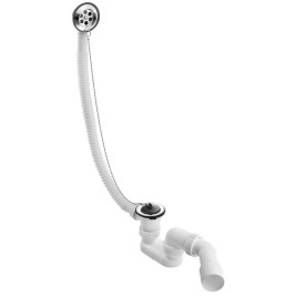 Ensemble de bain avec bouchon sur chaîne, (L) 700mm, DN40/50, acier inoxydable poli
