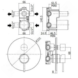Paffoni Light Exclusive Edition - Robinet encastré pour 2 appareils, 2 prises, or LIG018HG