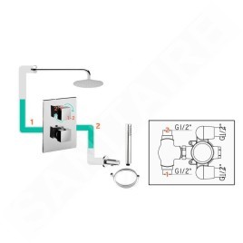 Paffoni Light Exclusive Edition - Robinet encastré pour 2 appareils, 2 prises, or LIG018HG
