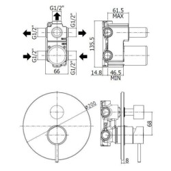 Paffoni Light - Mitigeur encastré pour 3 sorties, inox LIG019ST