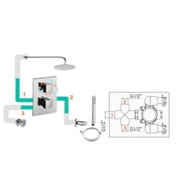 Paffoni Light - Mitigeur encastré pour 3 sorties, inox LIG019ST