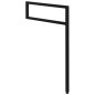 Soutien Bracket 490x690x20mm, peint en acier inoxydable, noir mat
