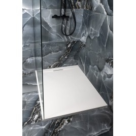 KAZUKO Cast Marble Shower Tray, 120x90 cm, blanc