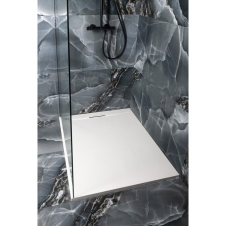 KAZUKO Cast Marble Shower Tray, 120x90 cm, blanc