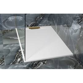 KAZUKO Cast Marble Shower Tray, 120x90 cm, blanc