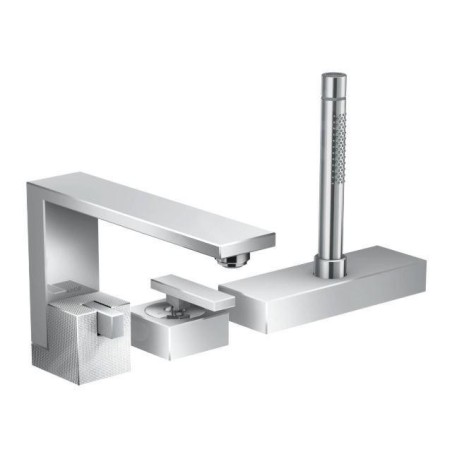 Axor Edge - Mitigeur pour montage sur bord de baignoire, 3 trous, chrome/coupe diamant 46431000