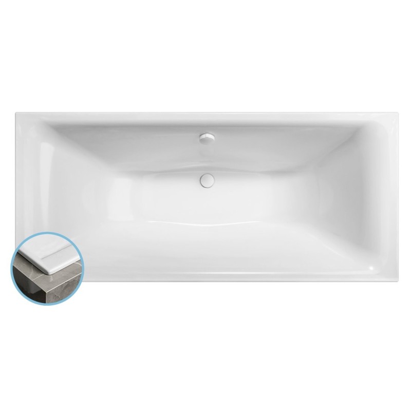 KALDERA SLIM baignoire rectangulaire 180x80x40cm, blanc