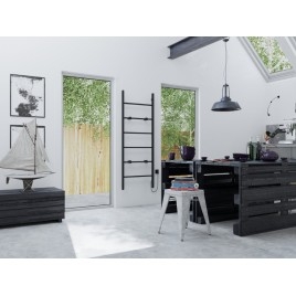 BARBO radiateur de serviette électrique, carré, 600x1600mm, 160 W, noir mat