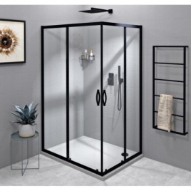 SIGMA SIMPLY BLACK Enveloppe de douche rectangulaire, 1000x900 mm, option L/R, entrée de coin