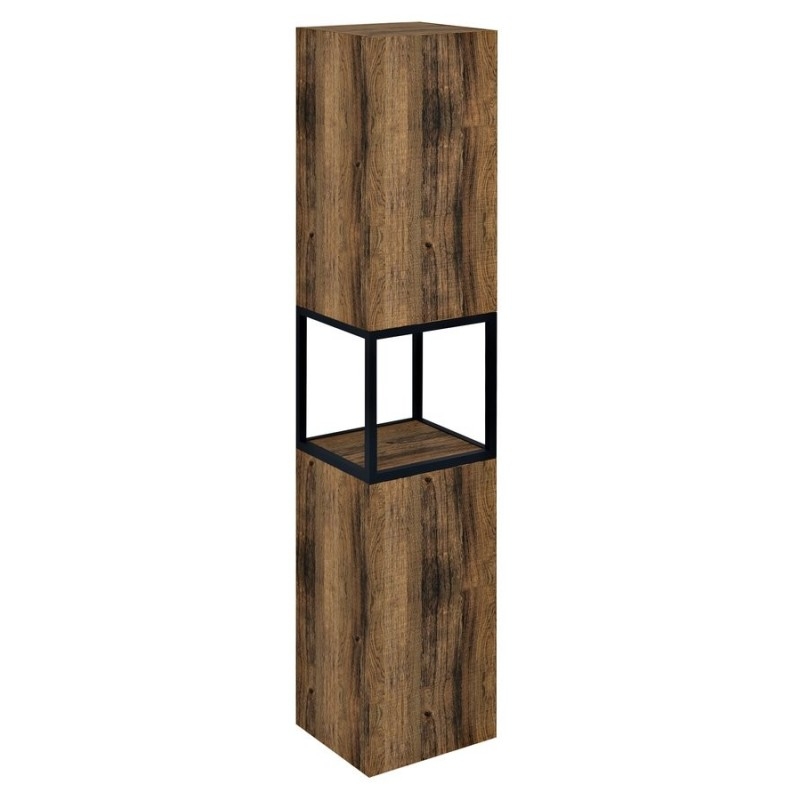 SKARA Cabinet 35x171x32cm, porte 2x, gauche/droite, noir mat/Oak Collingwood SKARA Cabinet 35x171x32cm, porte 2x, gauche/droite, noir mat/Oak Collingwood