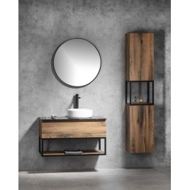 SKARA Cabinet 35x171x32cm, porte 2x, gauche/droite, noir mat/Oak Collingwood