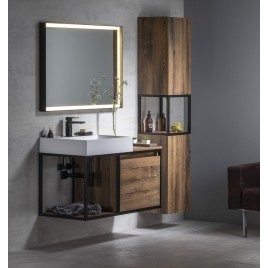 SKARA Cabinet 35x171x32cm, porte 2x, gauche/droite, noir mat/Oak Collingwood