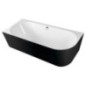 SUSSI L Cast Marble Freestanding Bath 150x70x50cm, noir/blanc