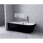 SUSSI L Cast Marble Freestanding Bath 150x70x50cm, noir/blanc