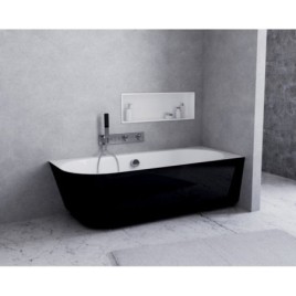 SUSSI R Cast Marble Freestanding Bath 150x70x50cm, noir/blanc