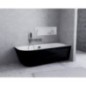 SUSSI R Cast Marble Freestanding Bath 150x70x50cm, noir/blanc