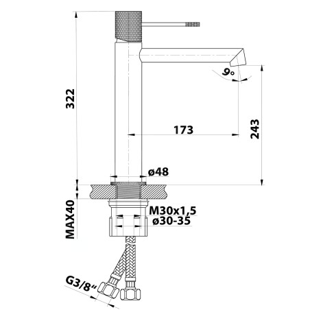 Sapho Solaris - Mitigeur de lavabo, chrome WD006