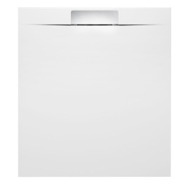 KAZUKO Plateau de douche en marbre, 100x90 cm, blanc