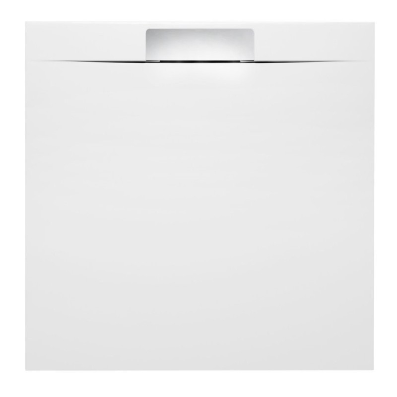 KAZUKO Plateau de douche en marbre, 90x90 cm, blanc
