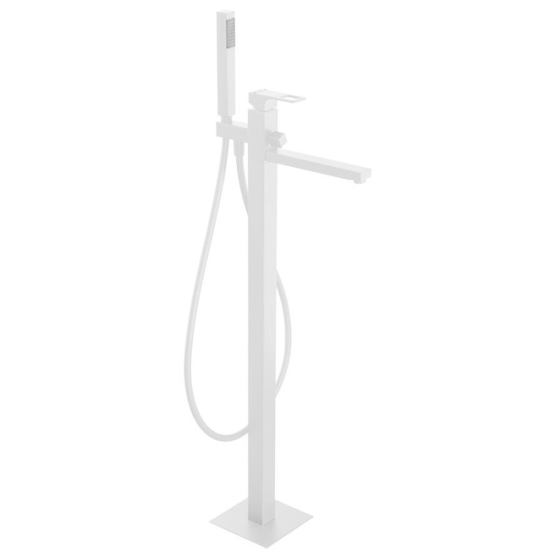 FORATA Robinet de mélangeur de bain (connexion de plancher), blanc mat