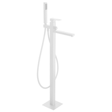 FORATA Robinet de mélangeur de bain (connexion de plancher), blanc mat