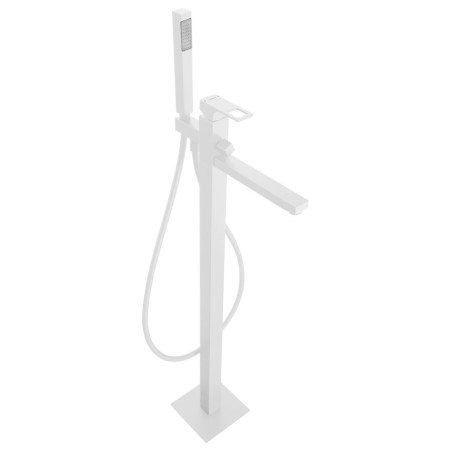FORATA Robinet de mélangeur de bain (connexion de plancher), blanc mat