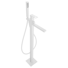 FORATA Robinet de mélangeur de bain (connexion de plancher), blanc mat
